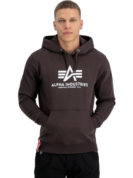 Alpha Industries Ανδρικό Φούτερ με Κουκούλα & Τσέπες Καφέ 178312-696