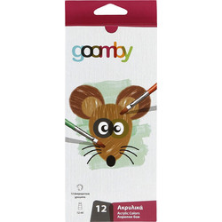 Goomby Σετ Ακρυλικά Χρώματα Ζωγραφικής 12ml 12τμχ