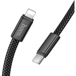 Hoco X125 Braided Flat USB-C to Lightning Cable 30W 1m Black