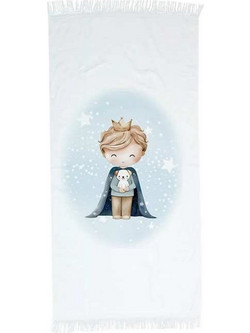 Borea Little King Παιδική Πετσέτα Θαλάσσης Εκρού 70x140cm