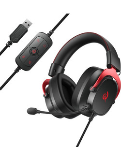 QCY Heroad VT200 Pro Gaming Headset Over Ear Black Red