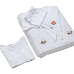 Lina Baby Σετ Βαπτιστικά Λαδόπανα για Αγόρι Cotton Pouch Λευκά 6τμχ 592-1
