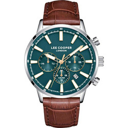 Lee Cooper Ανδρικό Ρολόι με Καφέ Δερμάτινο Λουράκι LC08401.392
