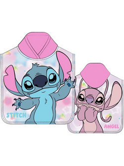 Stitch & Angel Παιδικό Πόντσο Θαλάσσης Microfiber Ροζ 55x110cm 8435746913185
