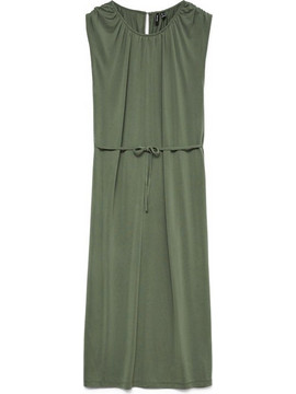 Vero Moda Midi Καλοκαιρινό Καθημερινό Φόρεμα Χακί 10342935