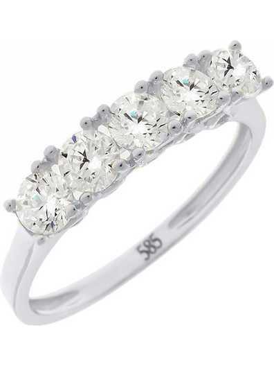 Million Diamonds Γυναικείο Δαχτυλίδι Σειρέ Μισόβερο από Λευκόχρυσο 14K με Ζιργκόν RΖ24205