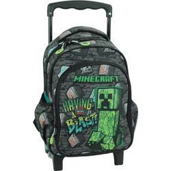 Gim Minecraft Metro Art Σχολική Τσάντα Τρόλεϊ Νηπιαγωγείου Πράσινη 316-05072