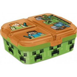 Stor Minecraft Πλαστικό Παιδικό Δοχείο Φαγητού Πράσινο 40499