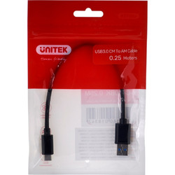Unitek Y-C490BK USB-A to USB-C 0.25m Black