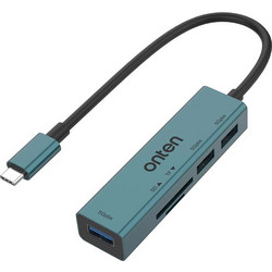 Onten OTN-9597 USB Hub 3.0 USB-C με 4 Θύρες USB-A / Card Reader