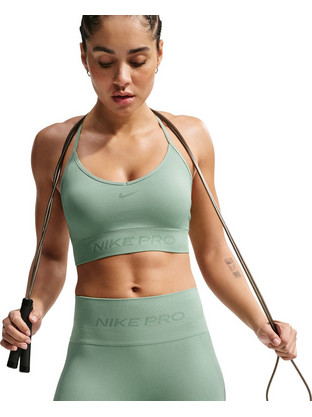 Nike Pro Seamless Αθλητικό Μπουστάκι με Μέτρια Στήριξη & Αφαιρούμενη Ενίσχυση Πράσινο Mint IB9843-006