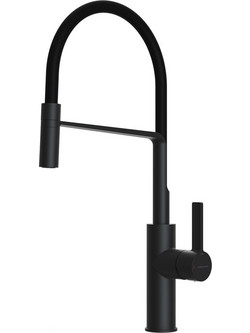 Clever Chef Alpina Flex 61182 Μπαταρία Κουζίνας Πάγκου Διπλής Παροχής Ανάμεικτη Εξωτερικό Σπιραλ Μαύρη