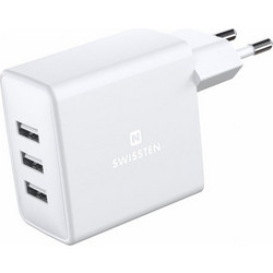 Swissten Travel Φορτιστής με Θύρες USB-A 15W