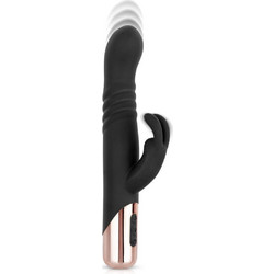 Rosy Gold Thrusting Rabbit Vibrator Δονητής Rabbit 24cm Ροζ Μαύρος