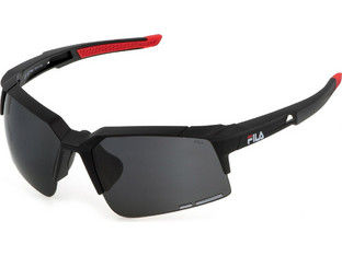 Fila SFI515 U28G Ανδρικά Γυαλιά Ηλίου Μάσκα Κοκάλινα Μαύρα με Μαύρο Φακό