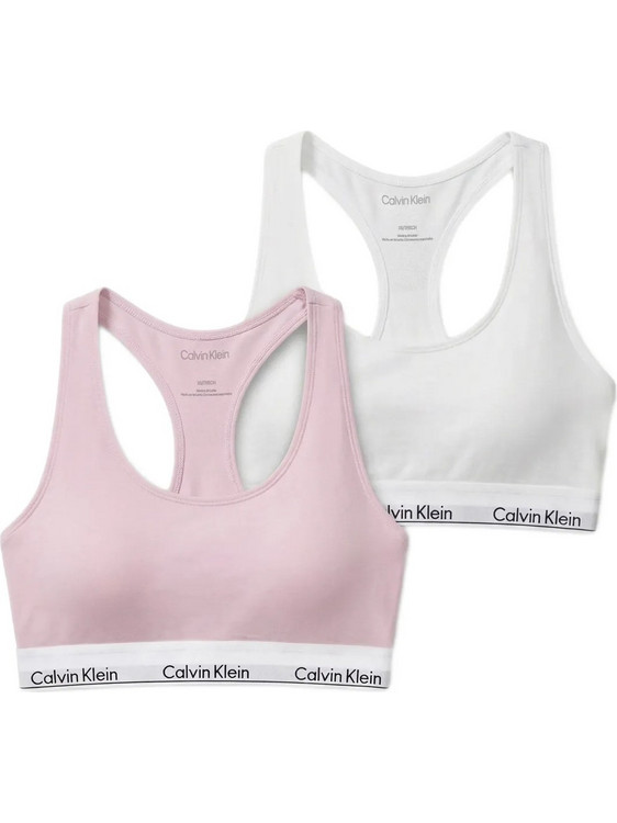 Calvin Klein Μπουστάκι χωρίς Μπανέλα Λευκό Ροζ LV00QF8494-3E5