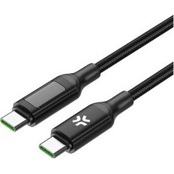 Celly USBCUSBC100WLED Braided USB-C to USB-C 100W 2m Black