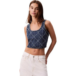 Calvin Klein Γυναικείο Καλοκαιρινό Crop Top Τζιν Μπλε LV047D708G-YY2