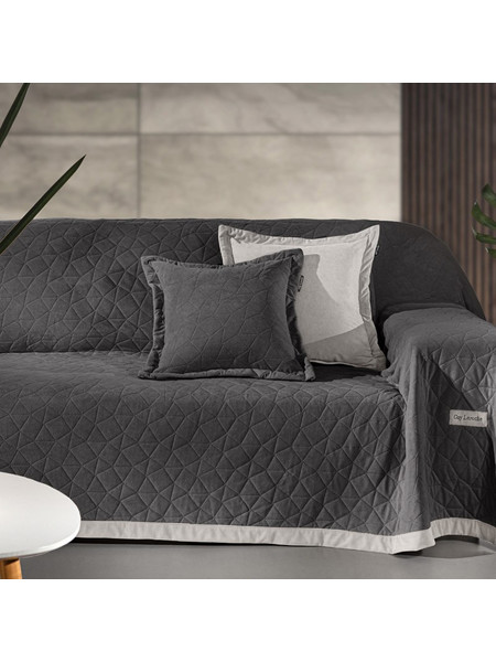 Guy Laroche Ριχτάρι Τριθέσιου Καναπέ 170x300 Avalon Carbon Με Μαξιλαροθήκη