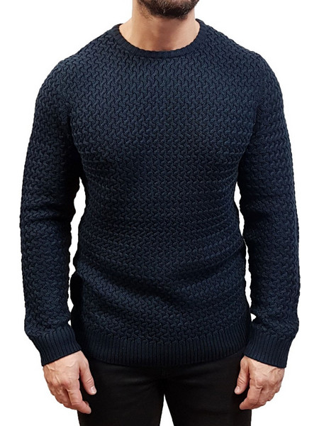 Marcus Ανδρική Πλεκτή Μπλούζα Navy Μπλε 21-200164-7050