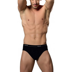 Ider Ανδρικά Σλιπ Βαμβακερά Μαύρα 3Pack 3520