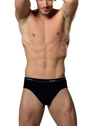 Ider Ανδρικά Σλιπ Βαμβακερά Μαύρα 3Pack 3520