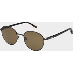 Hackett HSK336 0001 Ανδρικά Γυαλιά Ηλίου Οβάλ Μεταλλικά Μαύρα με Καφέ Φακό