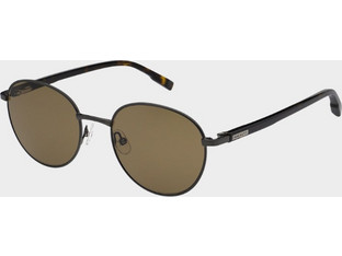 Hackett HSK336 0001 Ανδρικά Γυαλιά Ηλίου Οβάλ Μεταλλικά Μαύρα με Καφέ Φακό