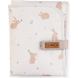 Saro Cotton Bunnies Φορητή Αλλαξιέρα Μωρού Υφασμάτινη 64x33.5cm Ροζ Χρυσή