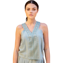AGGEL Γυναικείο Καλοκαιρινό Crop Top Πράσινο Mint SS41025KF-1089