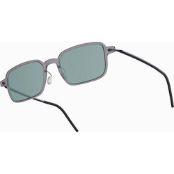 Lindberg 83049 C22M/PU16 Ανδρικά Γυαλιά Ηλίου Τετράγωνα Μεταλλικά Ασημί με Πράσινο Φακό