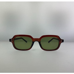 Enzo SZ8807 C5 Ανδρικά Γυαλιά Ηλίου Τετράγωνα Κοκάλινα Καφέ με Πράσινο Φακό