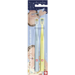 Curaprox Edition Lisa Congdon Ultra Soft Παιδικές Οδοντόβουρτσες 2τμχ Γκρι Κίτρινη