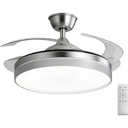 Adeleq 18-5766 Ανεμιστήρας Οροφής 106cm 32W με Φως & Τηλεχειριστήριο Λευκός Ασημί