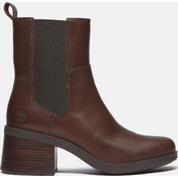 Timberland Bellevaux Γυναικεία Μποτάκια Chelsea Δερμάτινα Σοκολατί με Χοντρό Χαμηλό Τακούνι TB0A424X-W01