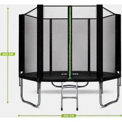 Virtufit Τραμπολίνο Εξωτερικού Χώρου με Σκάλα & Δίχτυ 305cm