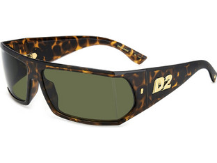 Dsquared2 D20140S 086 Ανδρικά Γυαλιά Ηλίου Ορθογώνια Κοκάλινα Ταρταρούγα με Πράσινο Φακό