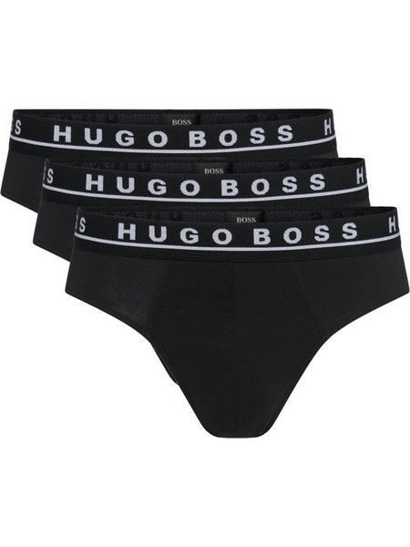 Hugo Boss Ανδρικά Σλιπ Βαμβακερά Μαύρα 3Pack 50325402-001