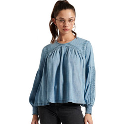 Superdry Γυναικείο Χειμερινό Top Τζιν Γαλάζιο W6010744A-FEN