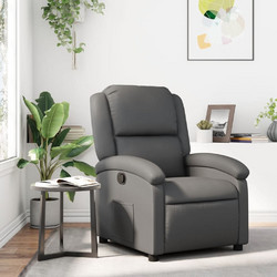 vidaXL Πολυθρόνα Relax Ανακλινόμενη Δερματίνη Γκρι 3205446