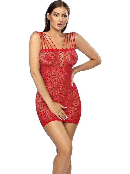 Anais Rubi Sexy Φόρεμα Διχτυωτό Κόκκινο 5901350523162