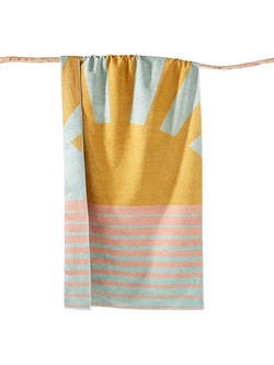 La Redoute Listrado Πετσέτα Θαλάσσης Κίτρινη 90x175cm 350265982