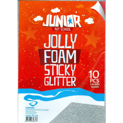 Statovac Αφρώδες Χαρτί Αυτοκόλλητο Ασημί Glitter 21x29cm 2mm 10τμχ 134359
