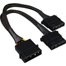 Sharkoon Καλώδιο Τροφοδοσίας 4-Pin Molex Male to 2 x 4-Pin PWM 0.15m Black