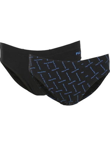 Fila Ανδρικά Σλιπ Βαμβακερά Μαύρα 2Pack FU5322-999