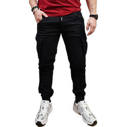 Cover Ανδρικό Παντελόνι Cargo Joggers Ελαστικό Κανονική Εφαρμογή Μαύρο N0190