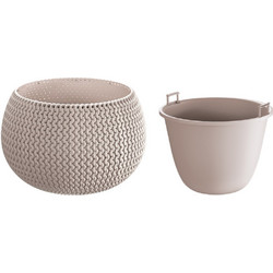 Prosperplast Splofy Bowl Γλάστρα Στρογγυλή Πλαστική Καφέ 23.9x16.1cm DKSP240-7529U