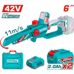 Total TGSLI42681E Κλαδευτικό Αλυσοπρίονο Μπαταρίας 42V 1.57kg με Λάμα 15.2cm 2x2Ah