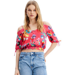 Desigual Betty Γυναικείο Καλοκαιρινό Crop Top Κόκκινο 23SWBW20-3012