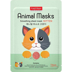 Purederm Animal Kitten Smoothing Sheet Μάσκα Προσώπου για Ενυδάτωση & Λάμψη 21ml